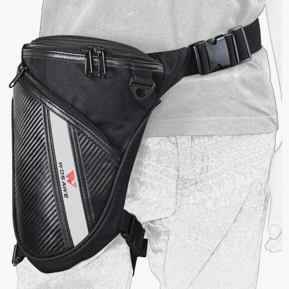 Wosawe Motorcycle Leg Drop Thigh Hip Waist Belt Bag - Picture 3 of 8